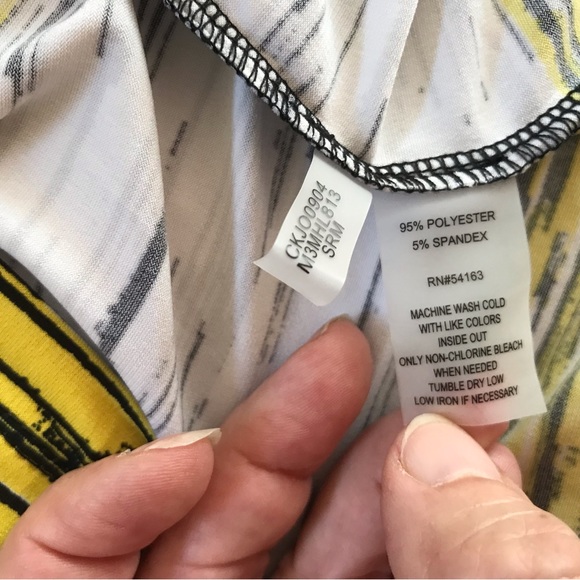 Calvin Klein black, white, grey and yellow sleeveless top NWT - Picture 6 of 9